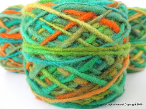 100% Pure Chilean Wool Yarn handmade 100g knitting green orange turquoise mustard Araucania