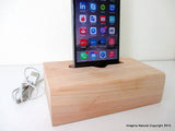Cypress Wood iPhone 6 Stand, Wooden iPhone 6 Docking Station, Charger, Dock Base