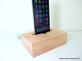 Cypress Wood Fairphone Stand, Wooden Fairphone Docking Station, Charger, Dock Base - Imagina Natural