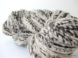 Hand Spun Undyed Non treated Pure Chilean Araucana Wool Knitting Yarn Handmade Black and White