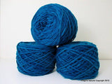 100% Pure Natural Chilean Wool Yarn, Handmade Knitting Hand Dyed Skein Araucania (Dark Blue) - Imagina Natural