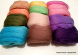Pack of 12 Multicolour Balls of Merino Roving Wool, Felting, Weaving, Crafting - Imagina Natural