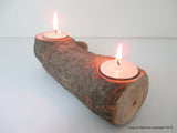 Natural Handmade Avocado Wood 2 Tea light double Candle Holder Made from Reclaimed Chilean Avocado Wood. Candelabra, Candlestick, Tealight - Imagina Natural