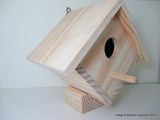 Wooden Natural handmade birdhouse and Nestbox - Un painted - Non Toxic - Bird Box - Ready to Decorate or Ready to use! - Imagina Natural