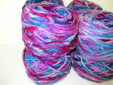 Limited Edition Handspun Hand dyed yarn Bulky Chilean Wool Knitting Multicolour Araucania Chunky Skein Blue Lilac Purple Grey 100g 3.5oz - Imagina Natural