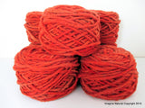Limited Edition Handspun Hand dyed yarn Bulky Chilean Wool Knitting Multicolour Araucania Chunky Skein Red -Orange 100g 3.5oz