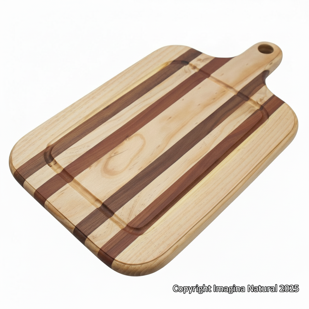 Raulí and Pine Serving Board 45 × 25 cm, Handmade in Chile, Beeswax Finish