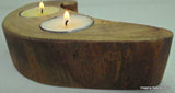 Free Shipping Beautiful New Handmade oak Driftwood 2 Tea light Candle Holder Made from Reclaimed Native Chilean Wood. Candelabra, Tealight