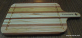 Gorgeous serving board for barbecue made of red rauli wood mixed with pieces of pine wood and sealed with beewax. Free shipping