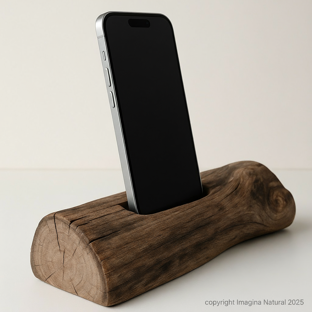 Handmade Driftwood iPhone Charging Dock | Made to Order | Reclaimed Wood Stand (Fits Latest iPhone)