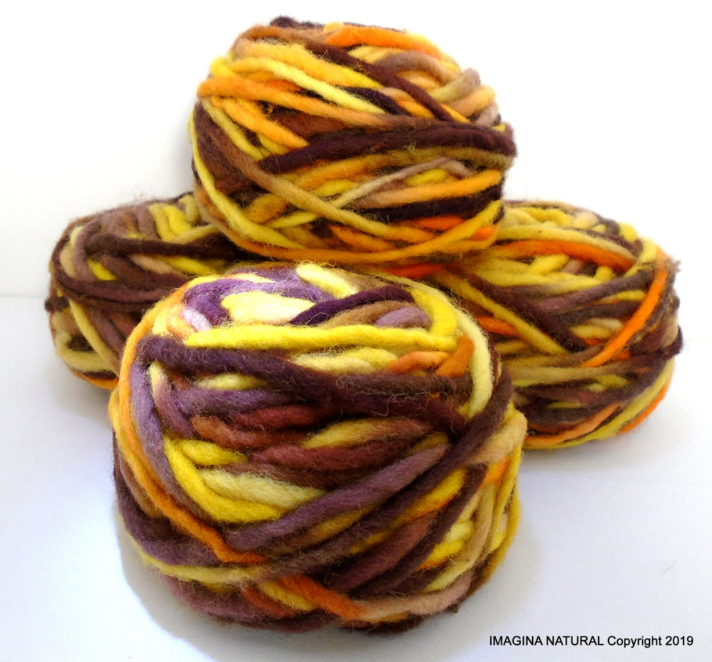 Limited Edition Handspun Hand dyed Pure Bulky Chilean Wool