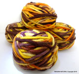 Limited Edition Handspun Hand dyed Pure Bulky Chilean Wool Knitting Multicolor Araucania Chunky brown yellow mustard yarn 100g 3.5oz