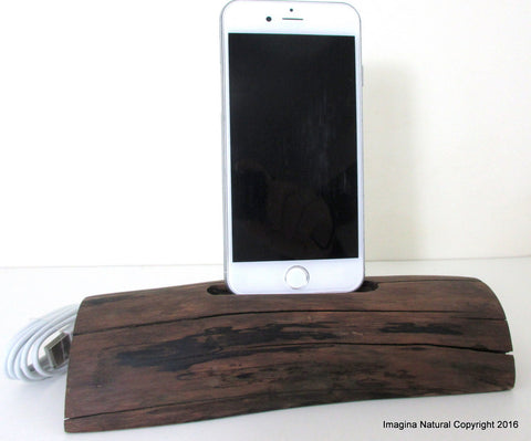 Free shipping iPhone or Cellphone Driftwood Stand Wooden iPhone Docking Station Reclaimed Drift Wood iPhone Dock Wooden iPhone Cable holder Iphone 5 6 7 8 X XS