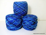 100% Pure Natural Chilean Wool Yarn, Handmade Knitting Hand Dyed Skein Araucania (Blue Light Blue Mix) - Imagina Natural