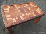 Unique Reclaimed Tsunami Wood Mosaic Coffee Table Handmade In Constitucion Chile