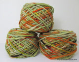 100% Pure Natural Chilean Wool Yarn, Handmade Knitting Hand Dyed Skein Araucania (Green Orange Brown) - Imagina Natural