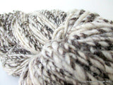 Hand Spun Undyed Non treated Pure Chilean Araucana Wool Knitting Yarn Handmade Black and White - Imagina Natural