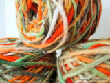 100% Pure Natural Chilean Wool Yarn, Handmade Knitting Hand Dyed Skein Araucania (Orange Green Red) - Imagina Natural