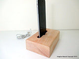 Cypress Wood iPhone 6 Stand, Wooden iPhone 6 Docking Station, Charger, Dock Base - Imagina Natural