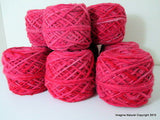 100% Pure Chilean Wool Yarn handmade 100g knitting Red Pink Mix Araucania