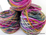 100% Pure Natural Chilean Wool Yarn, Handmade Knitting Hand Dyed Skein Araucania (MultiColour Purple Grey Pink) - Imagina Natural