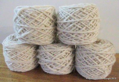 500gr / 5 balls 100% Chilean Araucana Wool Yarn Handmade - White Natural Undyed - Imagina Natural