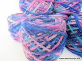 100% Pure Natural Chilean Wool Yarn, Handmade Knitting Hand Dyed Skein Araucania (Blue Purple Light Blue Mix)