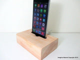 Cypress Wood iPhone 6 Stand, Wooden iPhone 6 Docking Station, Charger, Dock Base - Imagina Natural