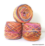 100% Pure Natural Chilean Wool Yarn, Handmade Knitting Hand Dyed Skein Araucania (Purple Brown Yellow) - Imagina Natural