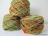 100% Pure Natural Chilean Wool Yarn, Handmade Knitting Hand Dyed Skein Araucania (Green Orange Brown) - Imagina Natural