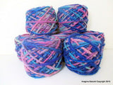 100% Pure Natural Chilean Wool Yarn, Handmade Knitting Hand Dyed Skein Araucania (Blue Purple Light Blue Mix) - Imagina Natural