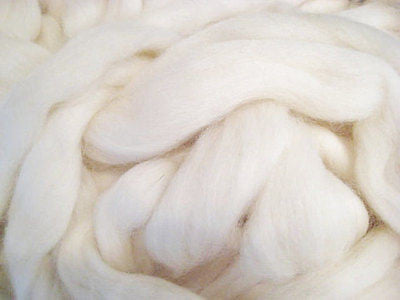 300g White Merino Wool Handmade Undyed Top Roving Spinning Felting Araucania - 18 Microns - Imagina Natural