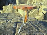 Unique Reclaimed Wood Driftwood Rustic Slab Coffee Table Art handmade Iron Base - Imagina Natural