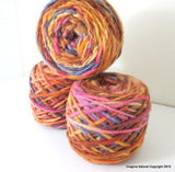 100% Pure Natural Chilean Wool Yarn, Handmade Knitting Hand Dyed Skein Araucania (Purple Brown Yellow) - Imagina Natural
