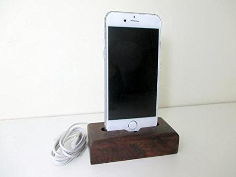Iphone 6S or Iphone 6S Plus Charger Chilean Oak Wood Stand, Handmade Wooden Cell Phone Docking Station, USB Lightning Cable Holder Apple - Imagina Natural