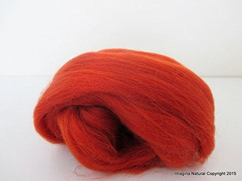 Free Shipping Autumn Red Brown Handmade Merino Roving Wool Hand Spinning Felting Fibre Araucania Craft Art Chilean Knitting Chunky 18 Micron - Imagina Natural