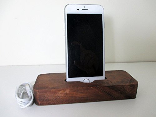 Reclaimed Tsunami Wood Cell Phone Dock Stand Wooden Phone Docking Station Chilean Oak iPhone Dock - Imagina Natural