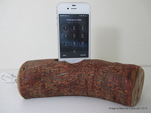 Avocado Wood Handmade Phone Dock Stand Wooden Phone Docking Station Reclaimed Wood iPhone Dock Cell Phone Cable holder Iphone 3 4 5 6 - Imagina Natural