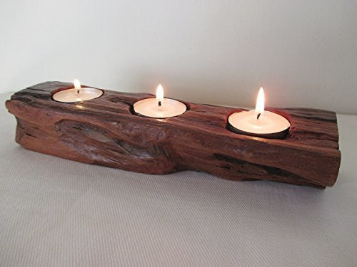 Beautiful New Handmade Rauli Driftwood 3 Tea light Candle Holder Made –  Imagina Natural