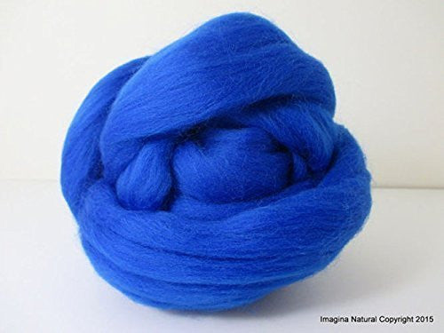 Free Shipping Blue Handmade Merino Roving Wool Hand Spinning Felting Fibre Araucania Craft Art Chilean Knitting Chunky 18 Microns - Imagina Natural