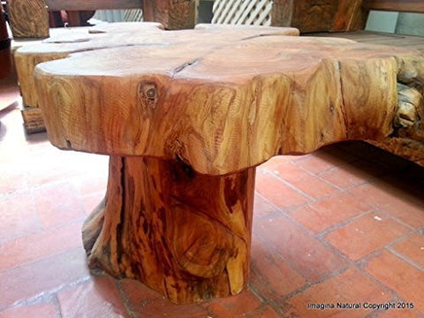 Naturally Unique Cypress Tree Trunk Handmade Coffee Table - Rustic Chilean Log Table - Imagina Natural