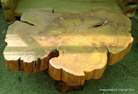 Large Naturally Unique Cypress Tree Trunk Handmade Coffee Table - Log Rustic Chilean - Free International Shipping. - Imagina Natural