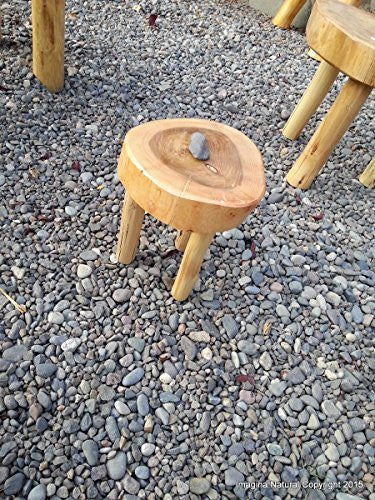 Childrens Stool / Mini Table Naturally Unique Cypress Tree Trunk Handmade Coffee Table - Log Rustic Chilean - Free Shipping Included - Imagina Natural