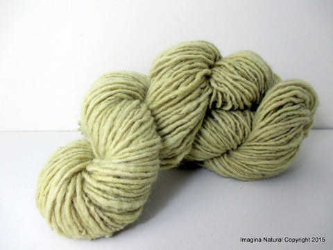 Organic Natural Fennel Colour, Hand Spun, Pure Handmade Wool, Non Toxic, Hand Painted, Non intensively Farmed. Natural Green Plant Colour - Imagina Natural