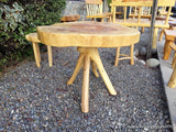 Cypress Handmade Slab Casual Dining Table - Log Rustic Chilean - Free International Shipping Included