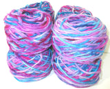 Limited Edition Handspun Hand dyed yarn Bulky Chilean Wool Knitting Multicolour Araucania Chunky Skein Blue Lilac Purple Grey 100g 3.5oz