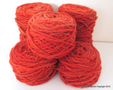 Limited Edition Handspun Hand dyed yarn Bulky Chilean Wool Knitting Multicolour Araucania Chunky Skein Red -Orange 100g 3.5oz - Imagina Natural
